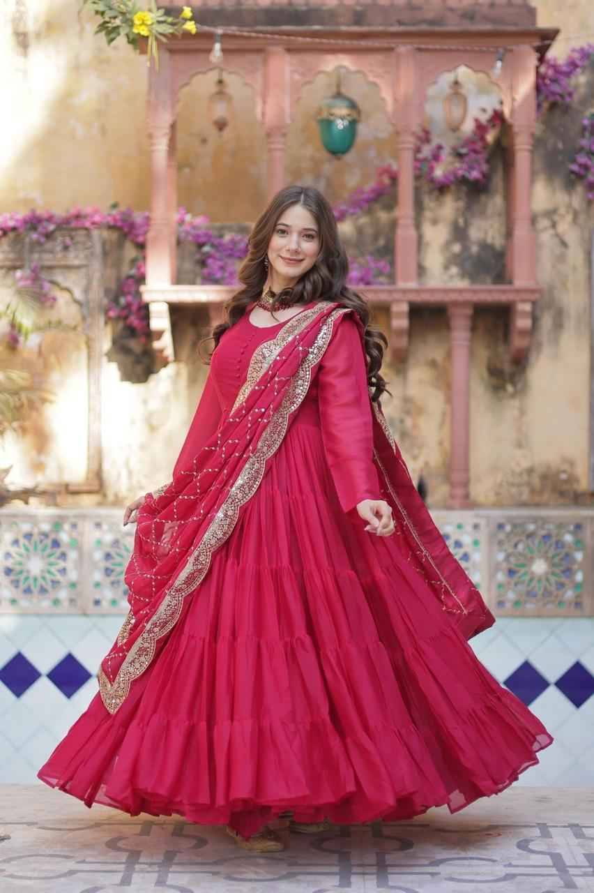 Sf-1018 By Fashid Wholesale 01 To 04 Series Designer Beautiful Collection Occasional Wear & Party Wear Georgette Gowns At Wholesale Price