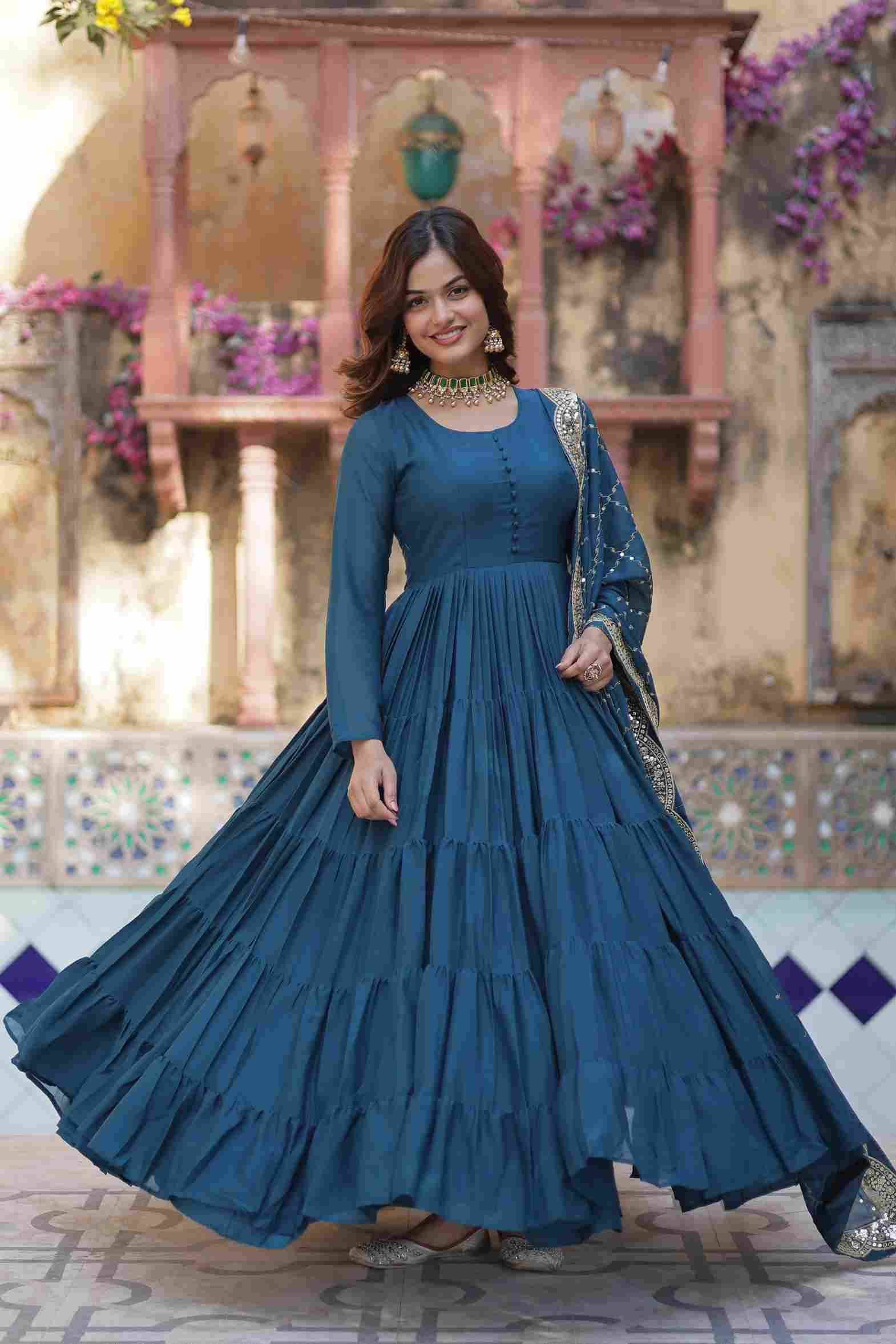 Sf-1018 By Fashid Wholesale 01 To 04 Series Designer Beautiful Collection Occasional Wear & Party Wear Georgette Gowns At Wholesale Price