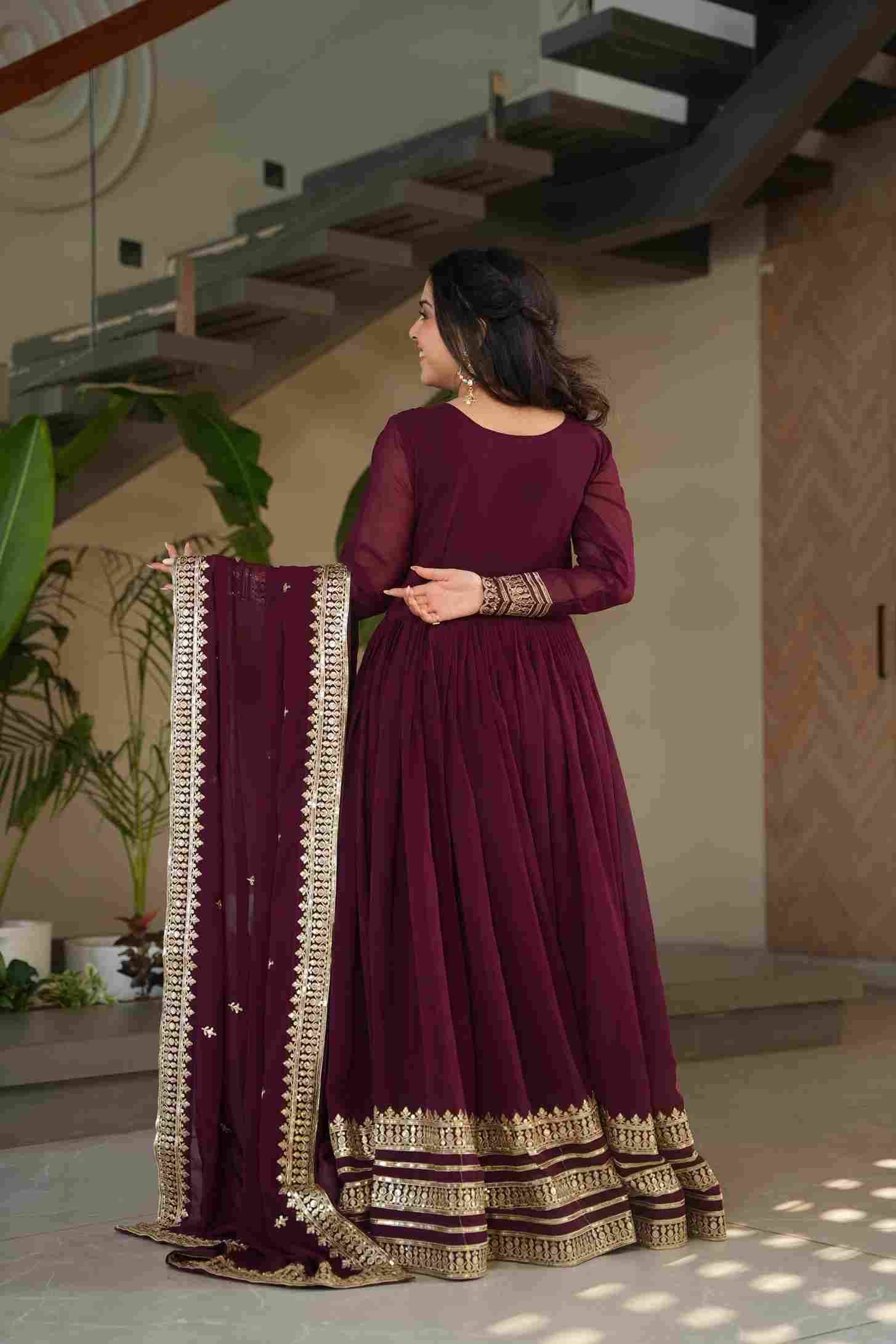 Sf-1019 By Fashid Wholesale Designer Beautiful Collection Occasional Wear & Party Wear Faux Blooming Gowns At Wholesale Price