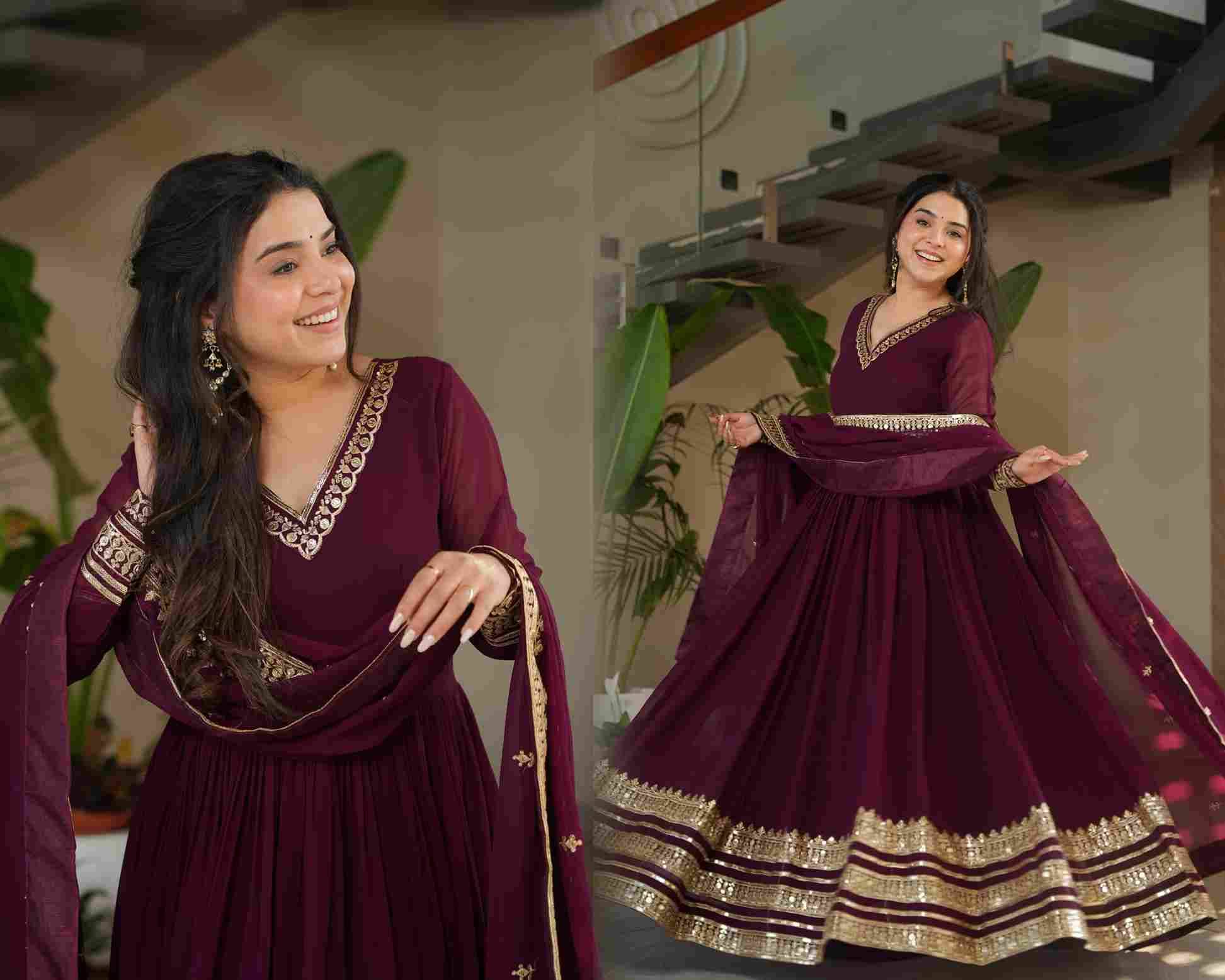 Sf-1019 By Fashid Wholesale Designer Beautiful Collection Occasional Wear & Party Wear Faux Blooming Gowns At Wholesale Price