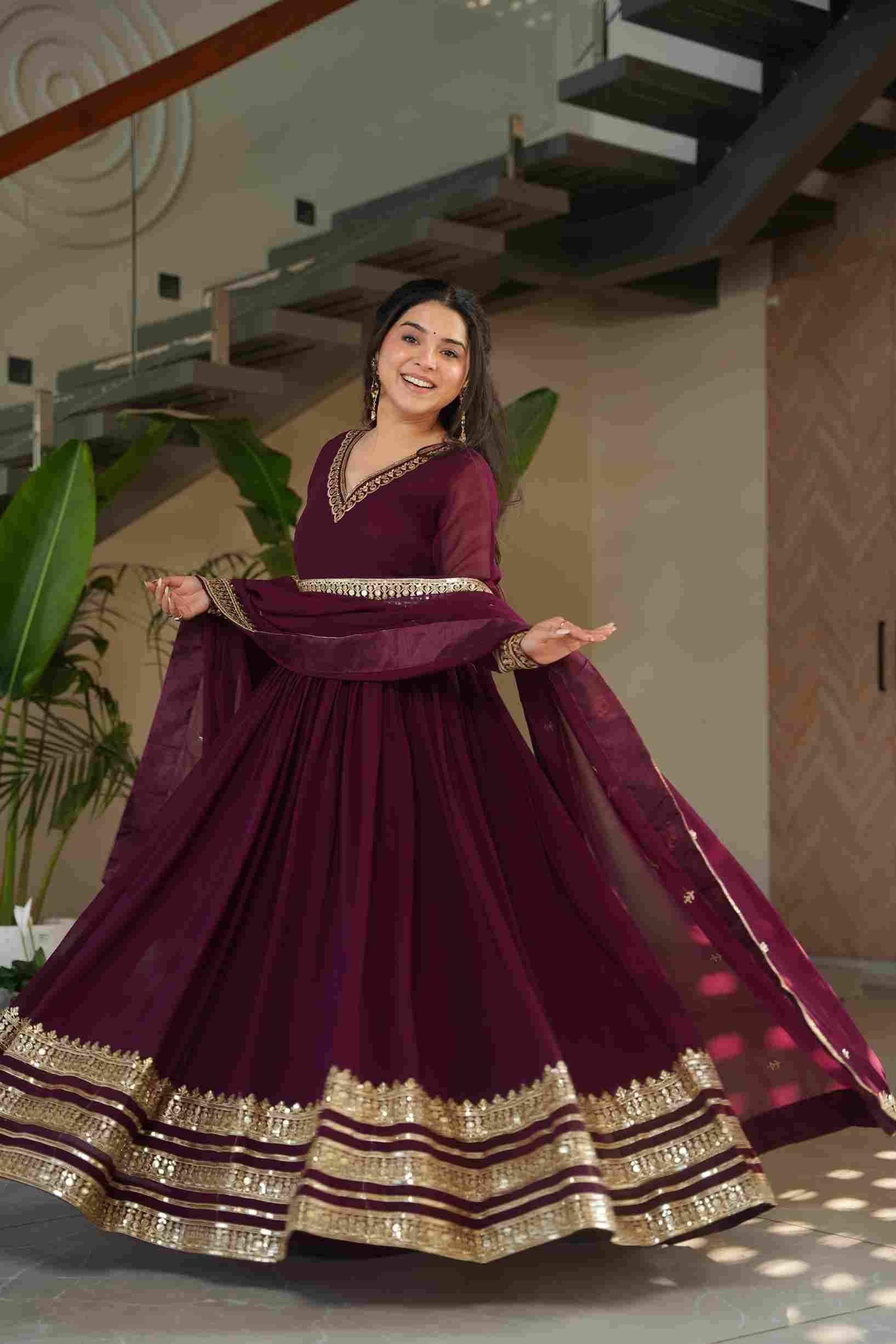 Sf-1019 By Fashid Wholesale Designer Beautiful Collection Occasional Wear & Party Wear Faux Blooming Gowns At Wholesale Price
