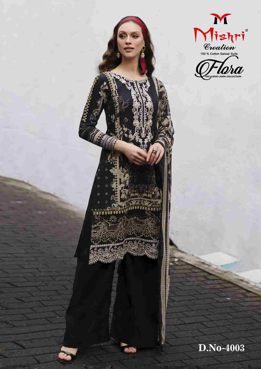 Flora Vol-4 By Mishri 4001 To 4006 Series Beautiful Suits Stylish Colorful Fancy Casual Wear & Ethnic Wear Lawn Cotton Print Dresses At Wholesale Price