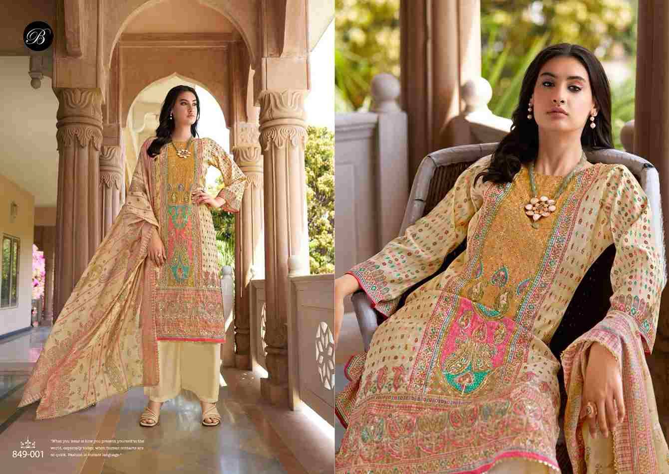 Nusrat Vol-5 By Belliza 849-001 To 849-006 Series Beautiful Festive Suits Stylish Fancy Colorful Casual Wear & Ethnic Wear Pure Viscose Muslin Print Dresses At Wholesale Price