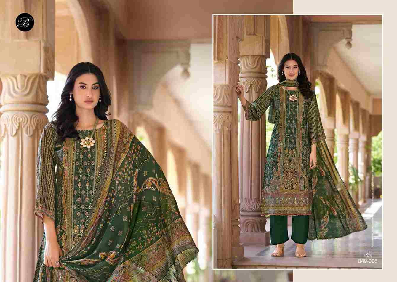 Nusrat Vol-5 By Belliza 849-001 To 849-006 Series Beautiful Festive Suits Stylish Fancy Colorful Casual Wear & Ethnic Wear Pure Viscose Muslin Print Dresses At Wholesale Price