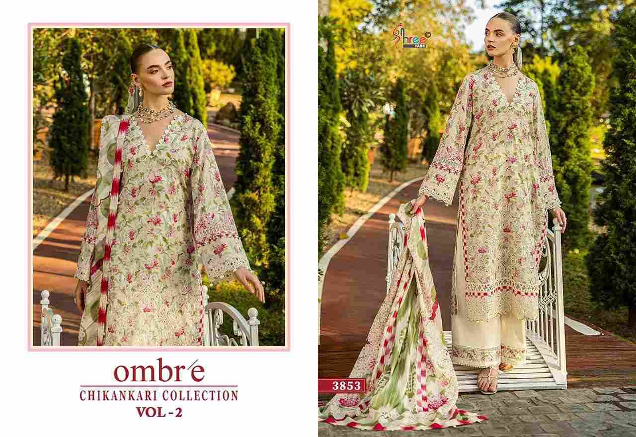 Ombre Chikankari Collection Vol-2 By Shree Fabs 3853 To 3860 Series Designer Pakistani Suits Collection Beautiful Stylish Fancy Colorful Party Wear & Ethnic Wear Pure Viscose With Pure Cotton With Embroidery Dresses At Wholesale Price