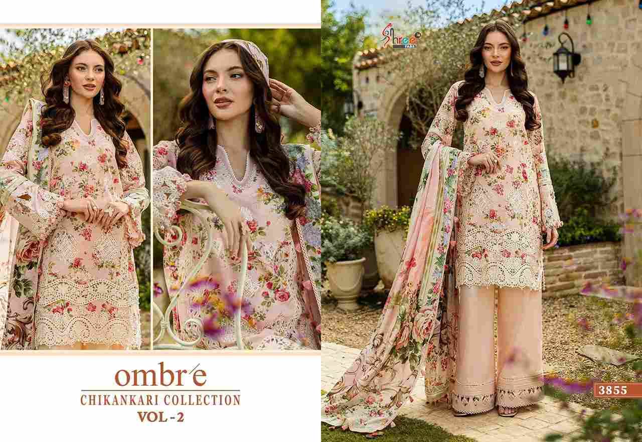 Ombre Chikankari Collection Vol-2 By Shree Fabs 3853 To 3860 Series Designer Pakistani Suits Collection Beautiful Stylish Fancy Colorful Party Wear & Ethnic Wear Pure Viscose With Pure Cotton With Embroidery Dresses At Wholesale Price