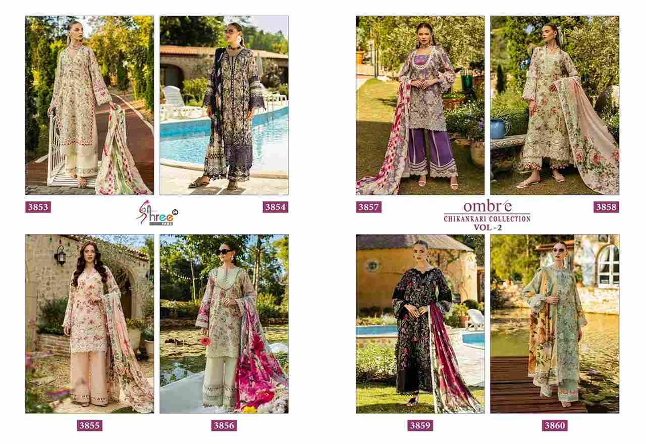 Ombre Chikankari Collection Vol-2 By Shree Fabs 3853 To 3860 Series Designer Pakistani Suits Collection Beautiful Stylish Fancy Colorful Party Wear & Ethnic Wear Pure Viscose With Pure Cotton With Embroidery Dresses At Wholesale Price