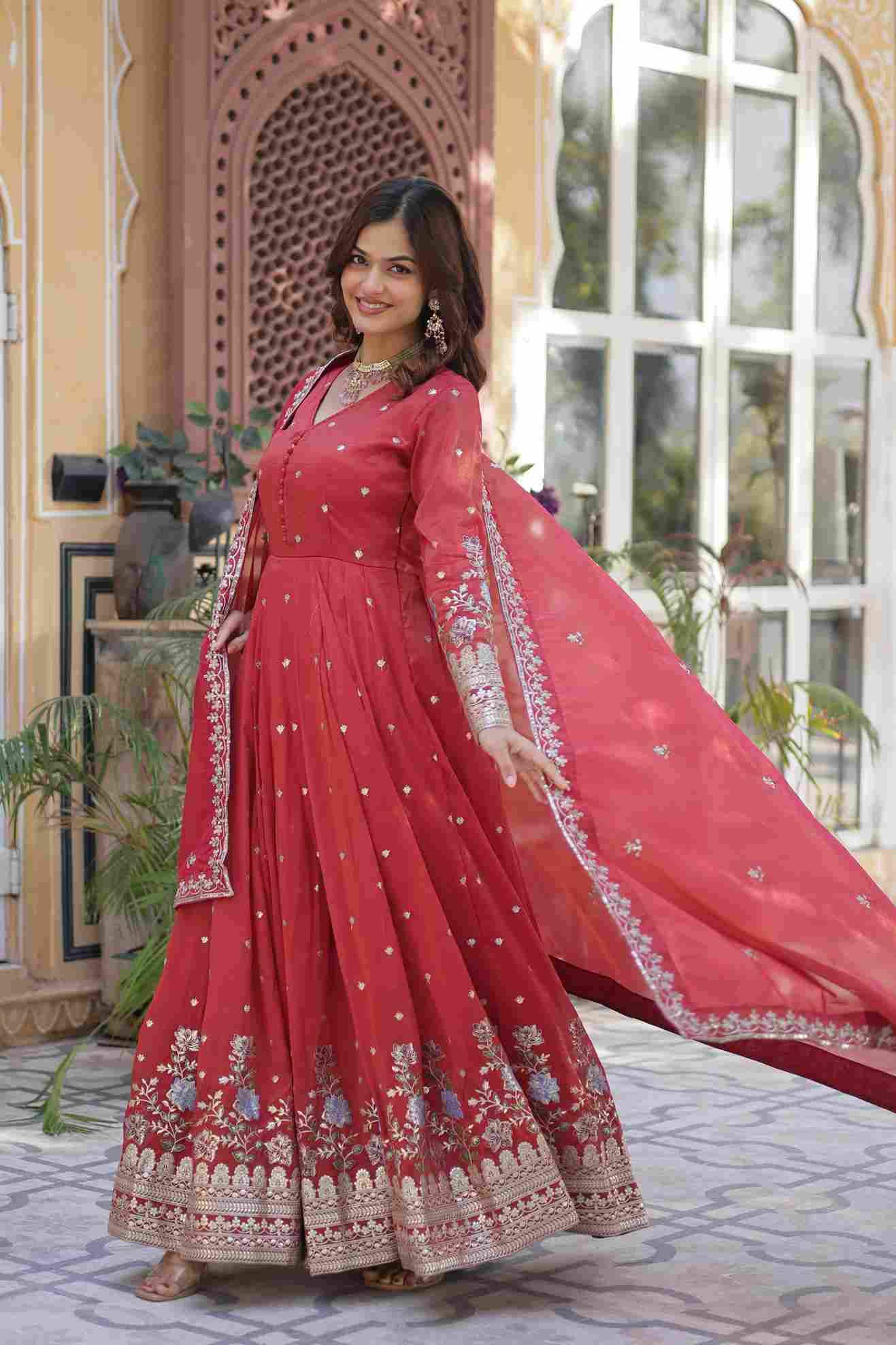 Sf-1021 By Fashid Wholesale 01 To 02 Series Designer Beautiful Collection Occasional Wear & Party Wear Viscose Cosmos Gowns At Wholesale Price
