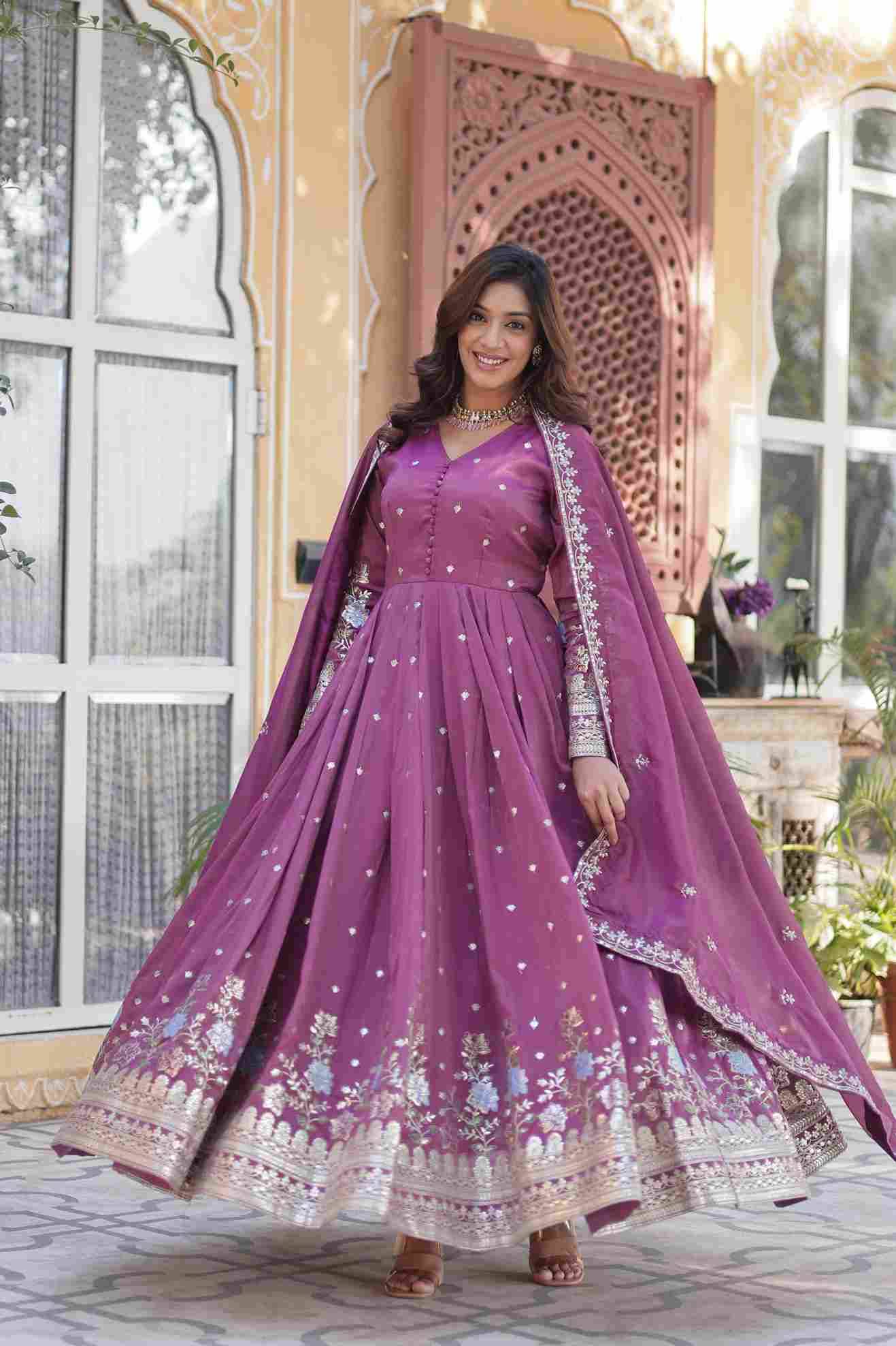 Sf-1021 By Fashid Wholesale 01 To 02 Series Designer Beautiful Collection Occasional Wear & Party Wear Viscose Cosmos Gowns At Wholesale Price