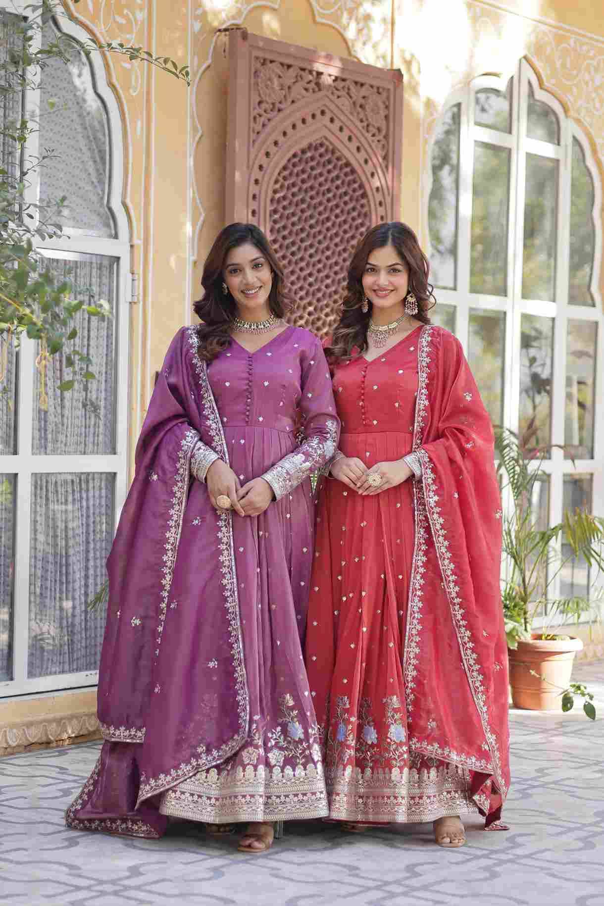Sf-1021 By Fashid Wholesale 01 To 02 Series Designer Beautiful Collection Occasional Wear & Party Wear Viscose Cosmos Gowns At Wholesale Price