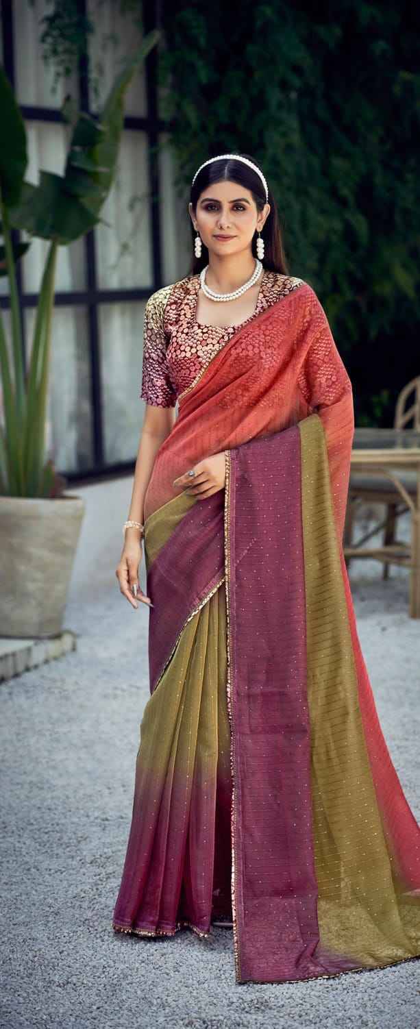 Sandhya By Fashid Wholesale 71001 To 71008 Series Indian Traditional Wear Collection Beautiful Stylish Fancy Colorful Party Wear & Occasional Wear Organza Sarees At Wholesale Price