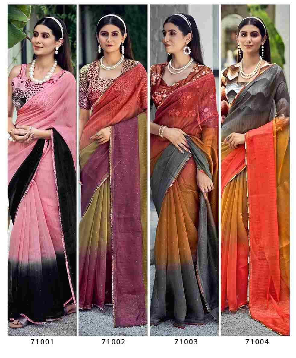 Sandhya By Fashid Wholesale 71001 To 71008 Series Indian Traditional Wear Collection Beautiful Stylish Fancy Colorful Party Wear & Occasional Wear Organza Sarees At Wholesale Price