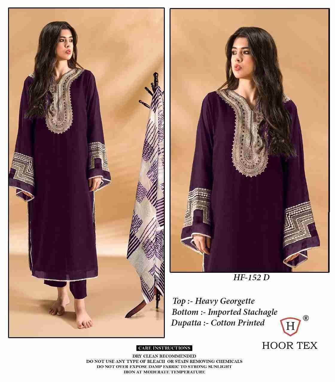 Hoor Tex Hit Design HF-152 Colours By Hoor Tex HF-152-A To HF-152-D Series Designer Festive Pakistani Suits Collection Beautiful Stylish Fancy Colorful Party Wear & Occasional Wear Heavy Georgette Embroidered Dresses At Wholesale Price