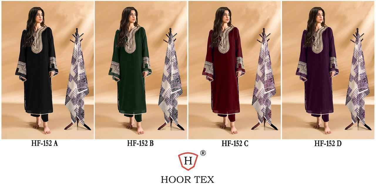 Hoor Tex Hit Design HF-152 Colours By Hoor Tex HF-152-A To HF-152-D Series Designer Festive Pakistani Suits Collection Beautiful Stylish Fancy Colorful Party Wear & Occasional Wear Heavy Georgette Embroidered Dresses At Wholesale Price