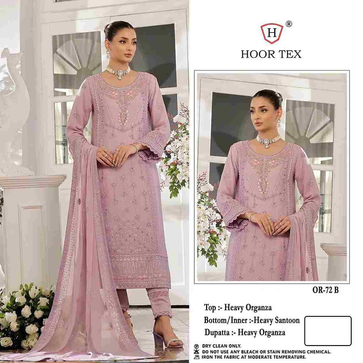 Hoor Tex Hit Design OR-72 Colours By Hoor Tex OR-72-A To OR-72-D Series Beautiful Pakistani Suits Stylish Colorful Fancy Casual Wear & Ethnic Wear Heavy Organza Embroidered Dresses At Wholesale Price