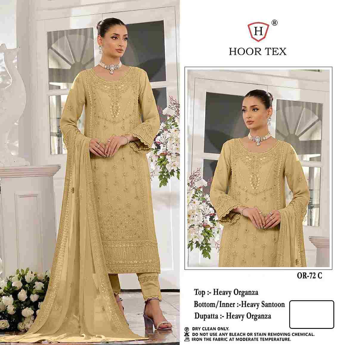 Hoor Tex Hit Design OR-72 Colours By Hoor Tex OR-72-A To OR-72-D Series Beautiful Pakistani Suits Stylish Colorful Fancy Casual Wear & Ethnic Wear Heavy Organza Embroidered Dresses At Wholesale Price