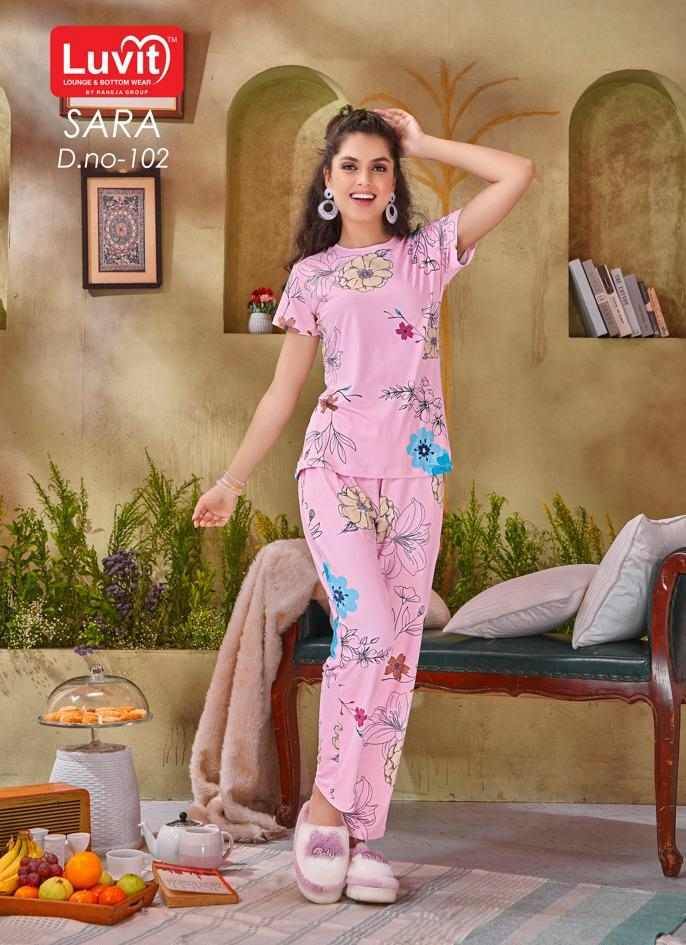 Sara By Luvit 101 To 108 Series Beautiful Stylish Fancy Colorful Casual Wear & Ethnic Wear Fancy Night Suits At Wholesale Price