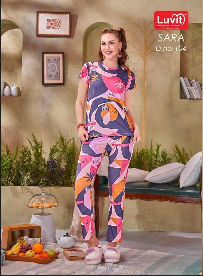 Sara By Luvit 101 To 108 Series Beautiful Stylish Fancy Colorful Casual Wear & Ethnic Wear Fancy Night Suits At Wholesale Price