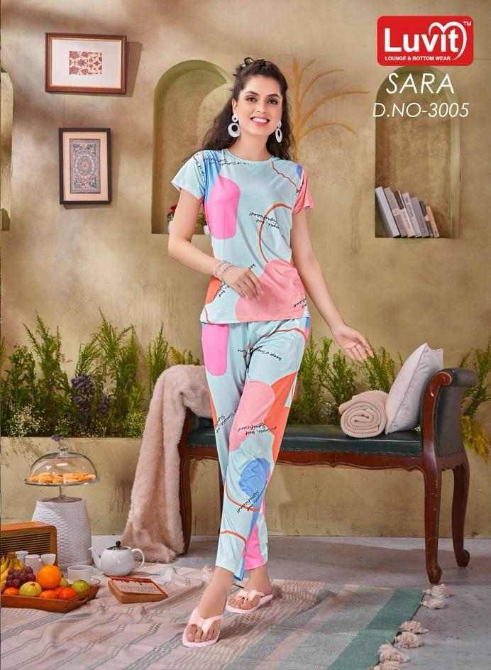 Sara By Luvit 101 To 108 Series Beautiful Stylish Fancy Colorful Casual Wear & Ethnic Wear Fancy Night Suits At Wholesale Price