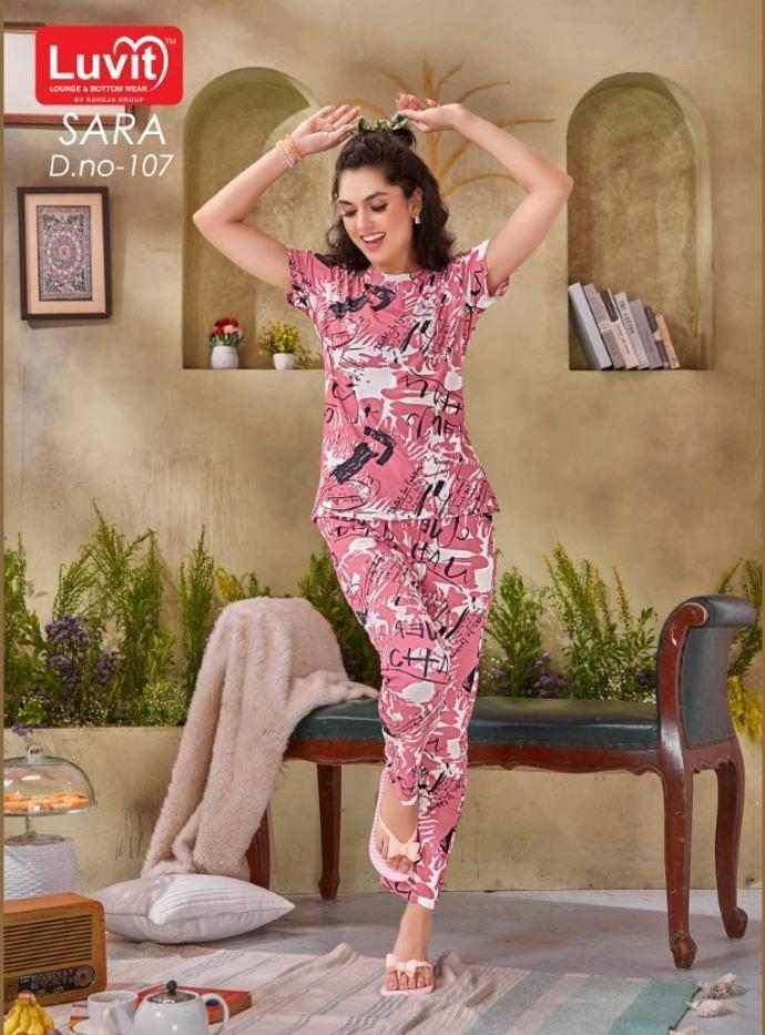 Sara By Luvit 101 To 108 Series Beautiful Stylish Fancy Colorful Casual Wear & Ethnic Wear Fancy Night Suits At Wholesale Price