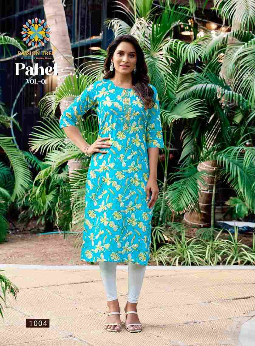 Pahel Vol-1 By Passion Tree 1001 To 1007 Series Designer Stylish Fancy Colorful Beautiful Party Wear & Ethnic Wear Collection Cotton Kurtis At Wholesale Price