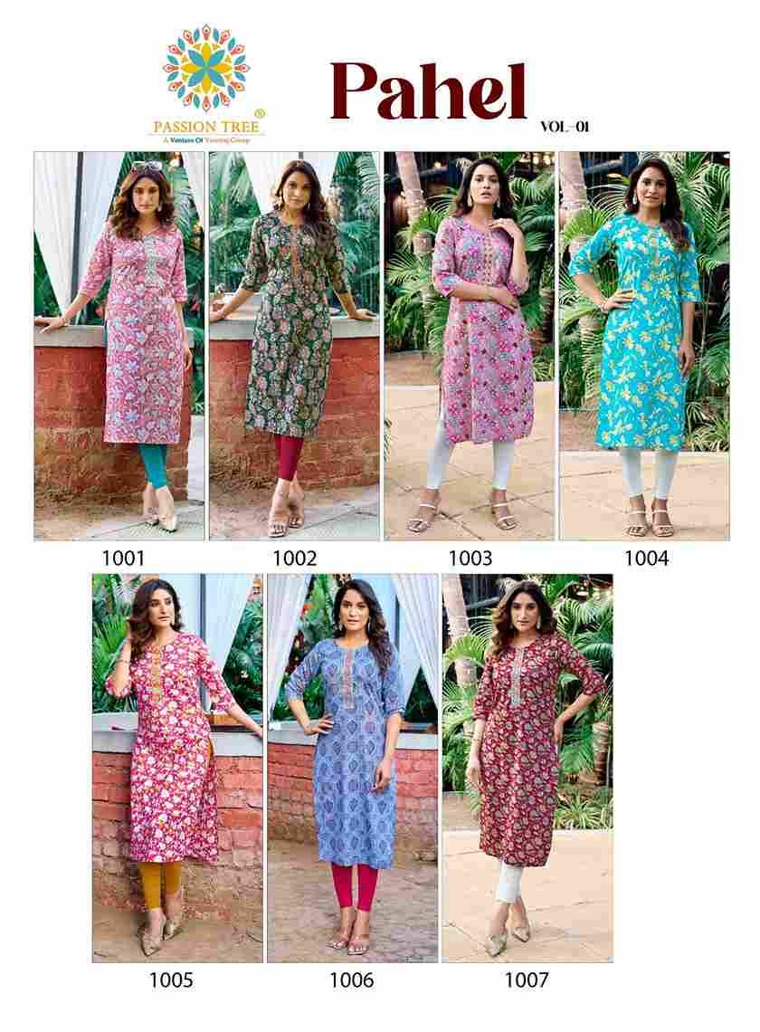 Pahel Vol-1 By Passion Tree 1001 To 1007 Series Designer Stylish Fancy Colorful Beautiful Party Wear & Ethnic Wear Collection Cotton Kurtis At Wholesale Price