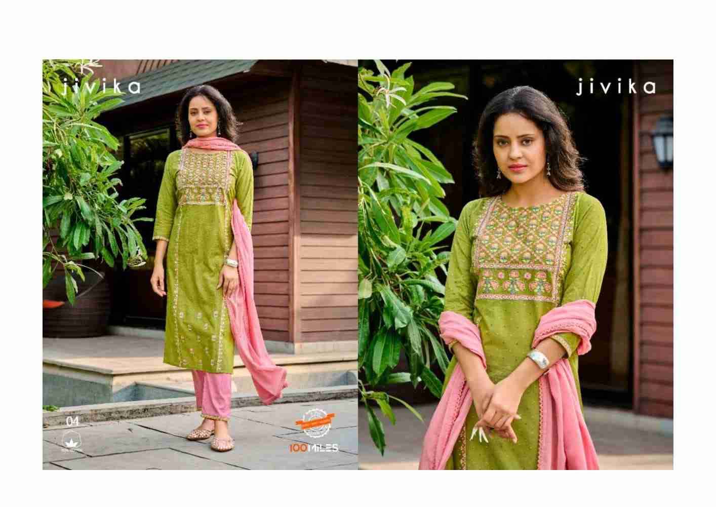 Jivika By 100 Miles 01 To 04 Series Designer Festive Suits Beautiful Fancy Colorful Stylish Party Wear & Occasional Wear Pure Cotton Dresses At Wholesale Price
