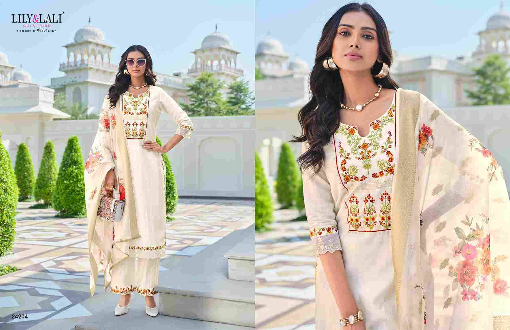 Rubab Vol-2 By Lily And Lali 24201 To 24206 Series Beautiful Festive Suits Colorful Stylish Fancy Casual Wear & Ethnic Wear Jacquard Viscose Silk Embroidered Dresses At Wholesale Price