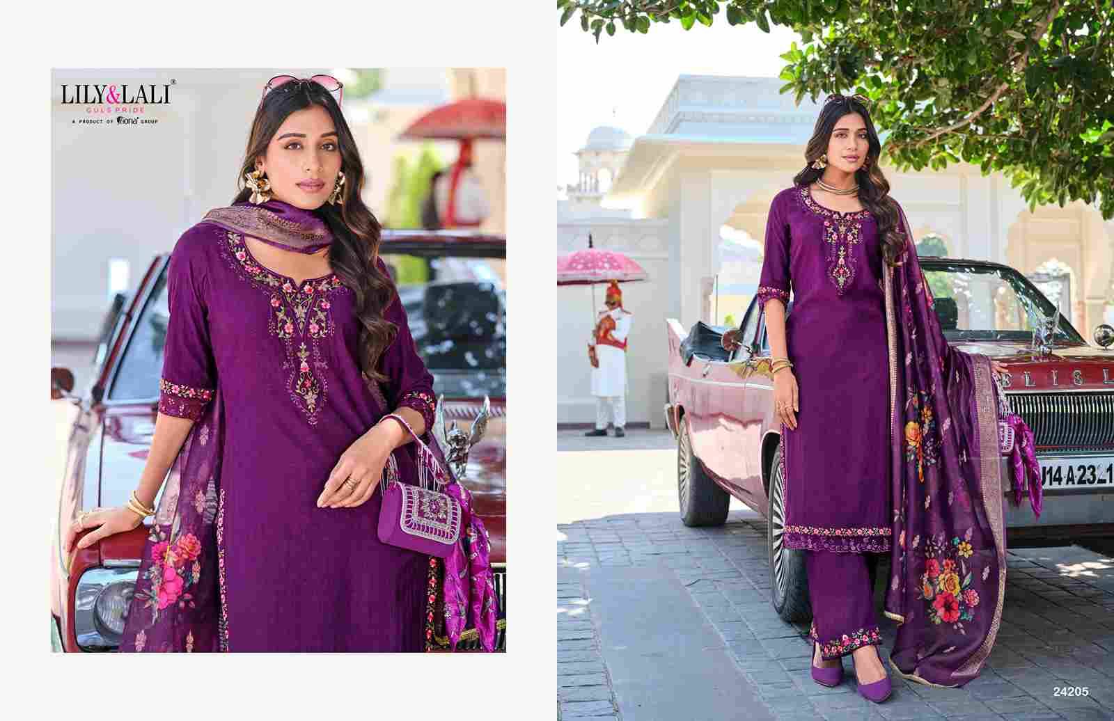 Rubab Vol-2 By Lily And Lali 24201 To 24206 Series Beautiful Festive Suits Colorful Stylish Fancy Casual Wear & Ethnic Wear Jacquard Viscose Silk Embroidered Dresses At Wholesale Price