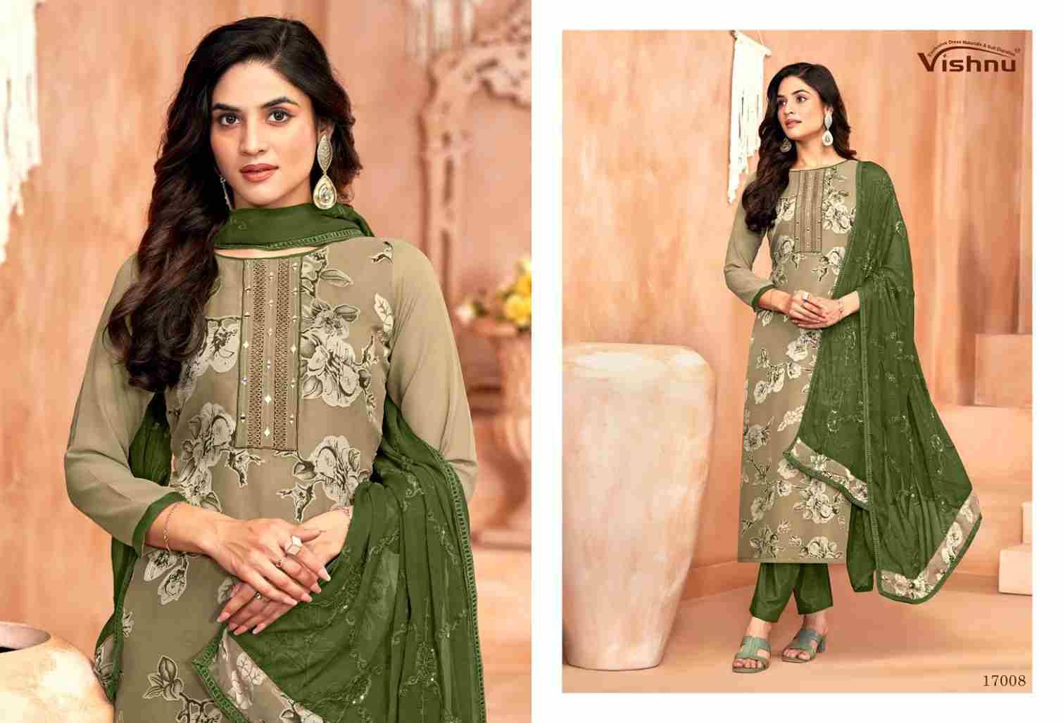 Libbas By Vishnu 17001 To 17012 Series Beautiful Stylish Festive Suits Fancy Colorful Casual Wear & Ethnic Wear & Ready To Wear Georgette Brasso Dresses At Wholesale Price