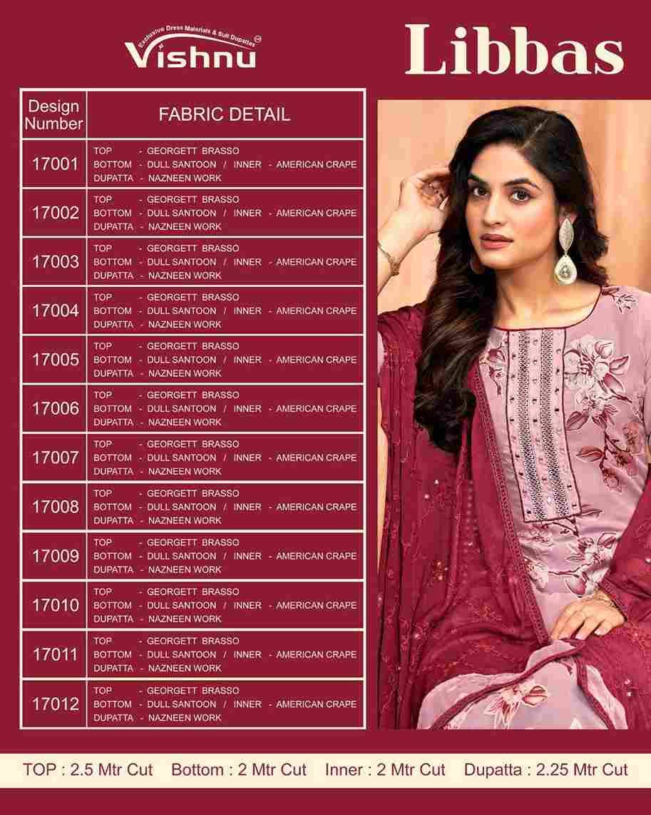 Libbas By Vishnu 17001 To 17012 Series Beautiful Stylish Festive Suits Fancy Colorful Casual Wear & Ethnic Wear & Ready To Wear Georgette Brasso Dresses At Wholesale Price