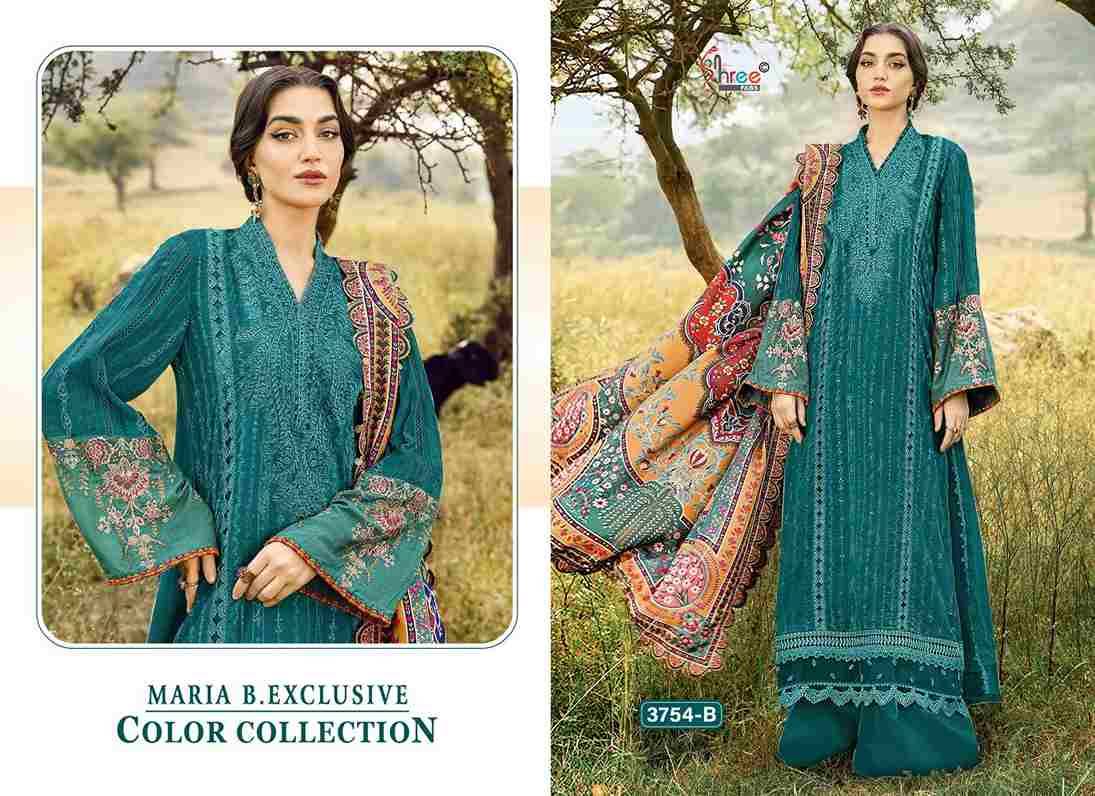 Maria B.Exclusive Color Collection By Shree Fabs 3754-A To 3754-D Series Designer Pakistani Suits Beautiful Fancy Stylish Colorful Party Wear & Occasional Wear Pure Rayon With Embroidery Dresses At Wholesale Price