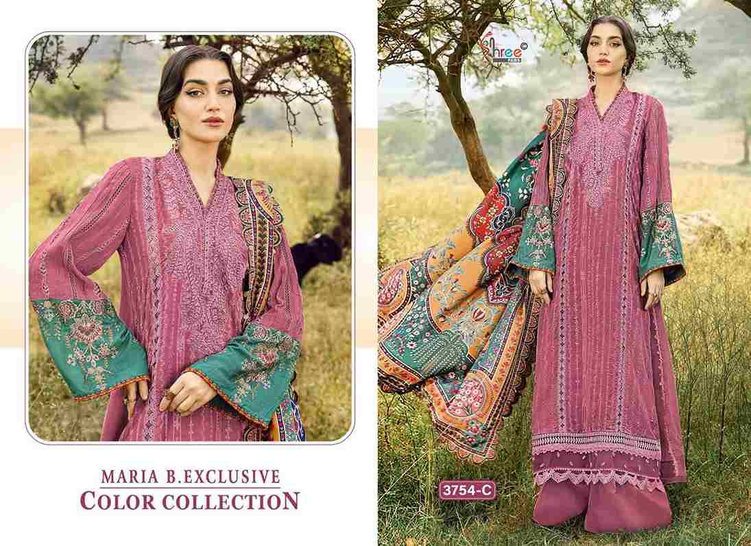 Maria B.Exclusive Color Collection By Shree Fabs 3754-A To 3754-D Series Designer Pakistani Suits Beautiful Fancy Stylish Colorful Party Wear & Occasional Wear Pure Rayon With Embroidery Dresses At Wholesale Price