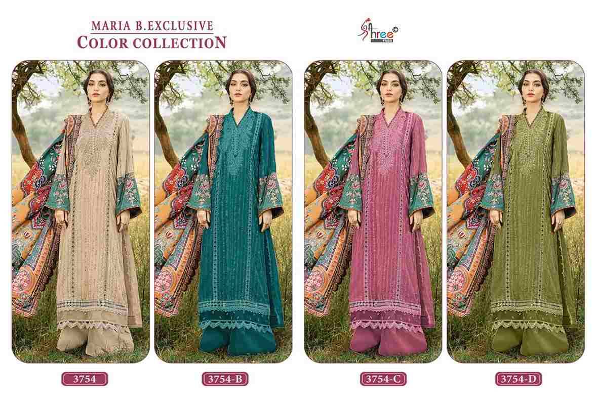 Maria B.Exclusive Color Collection By Shree Fabs 3754-A To 3754-D Series Designer Pakistani Suits Beautiful Fancy Stylish Colorful Party Wear & Occasional Wear Pure Rayon With Embroidery Dresses At Wholesale Price