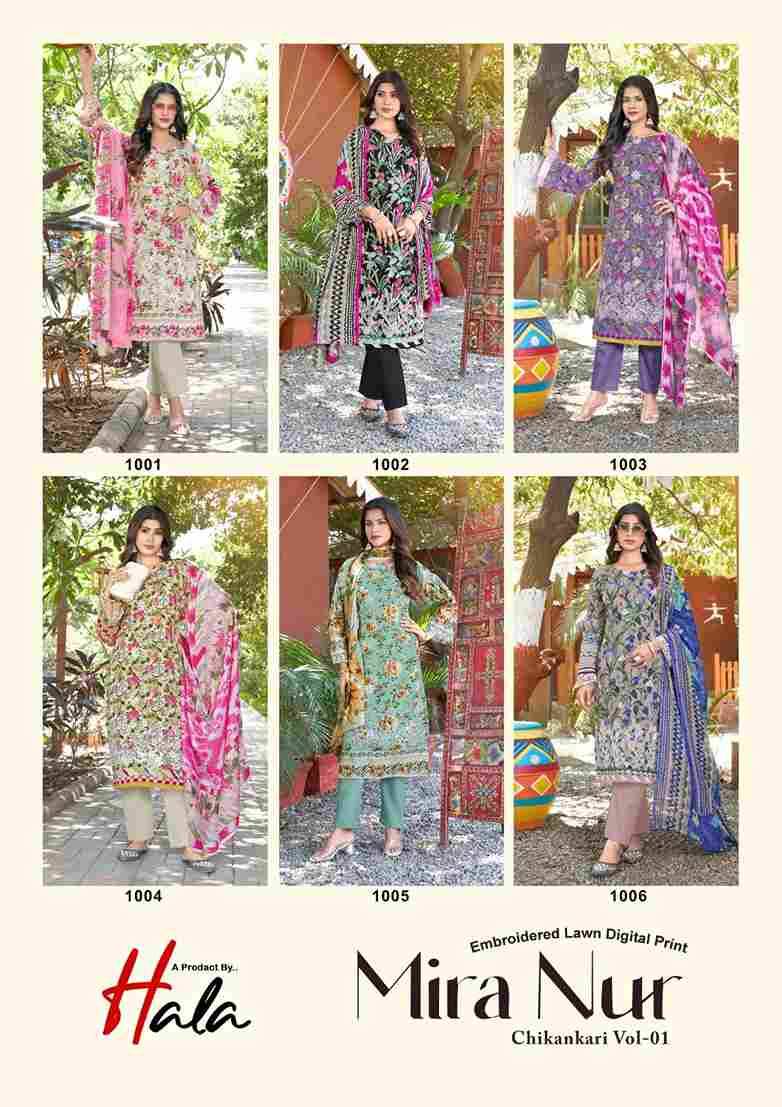 Mira Nur Vol-1 By Hala 1001 To 1006 Series Beautiful Festive Suits Stylish Fancy Colorful Casual Wear & Ethnic Wear Pure Cotton Digital Print Dresses At Wholesale Price