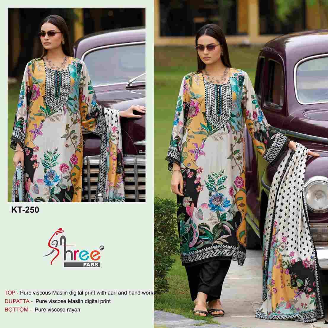 Shree Fabs Hit Design KT-250 By Shree Fabs Designer Pakistani Suits Beautiful Fancy Stylish Colorful Party Wear & Occasional Wear Pure Viscose Muslin Embroidery Dresses At Wholesale Price