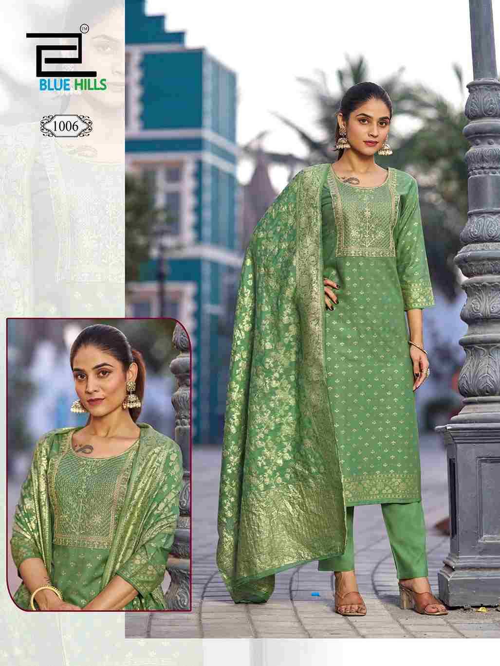 Madhuri By Blue Hills 1001 To 1008 Series Beautiful Festive Suits Stylish Fancy Colorful Casual Wear & Ethnic Wear Rayon Foil Print Dresses At Wholesale Price