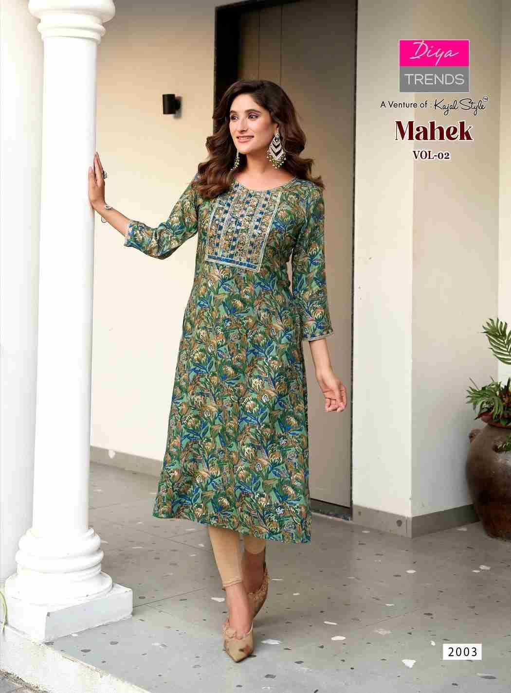 Mahek Vol-2 By Diya Trends 2001 To 2008 Series Designer Stylish Fancy Colorful Beautiful Party Wear & Ethnic Wear Collection Rayon Print Kurtis At Wholesale Price