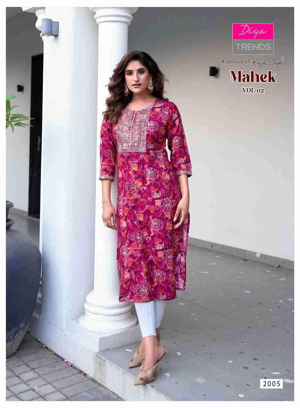 Mahek Vol-2 By Diya Trends 2001 To 2008 Series Designer Stylish Fancy Colorful Beautiful Party Wear & Ethnic Wear Collection Rayon Print Kurtis At Wholesale Price