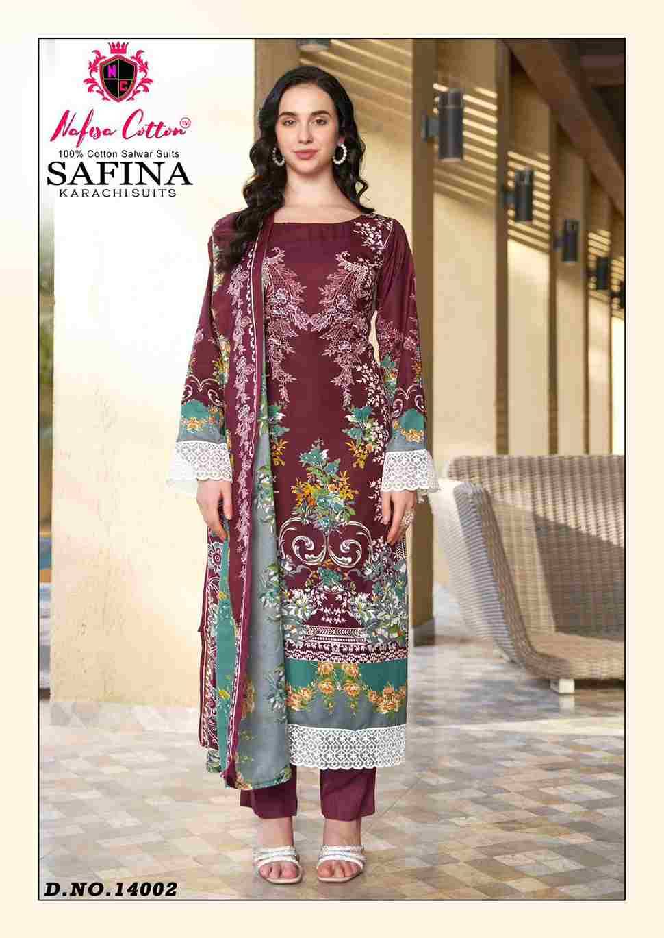 Safina Vol-14 By Nafisa Cotton 14001 To 14006 Series Beautiful Festive Suits Colorful Stylish Fancy Casual Wear & Ethnic Wear Pure Cotton Embroidered Dresses At Wholesale Price