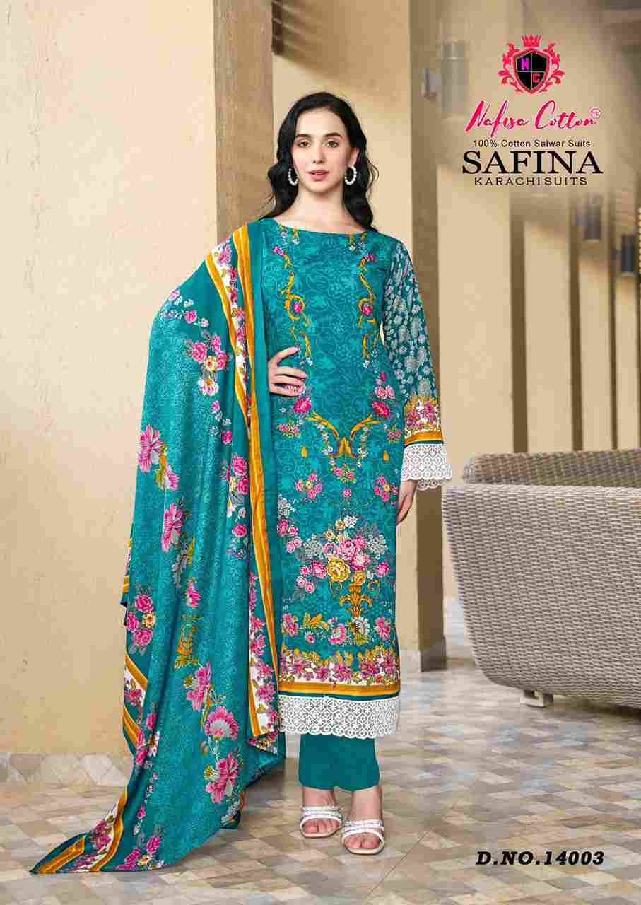 Safina Vol-14 By Nafisa Cotton 14001 To 14006 Series Beautiful Festive Suits Colorful Stylish Fancy Casual Wear & Ethnic Wear Pure Cotton Embroidered Dresses At Wholesale Price