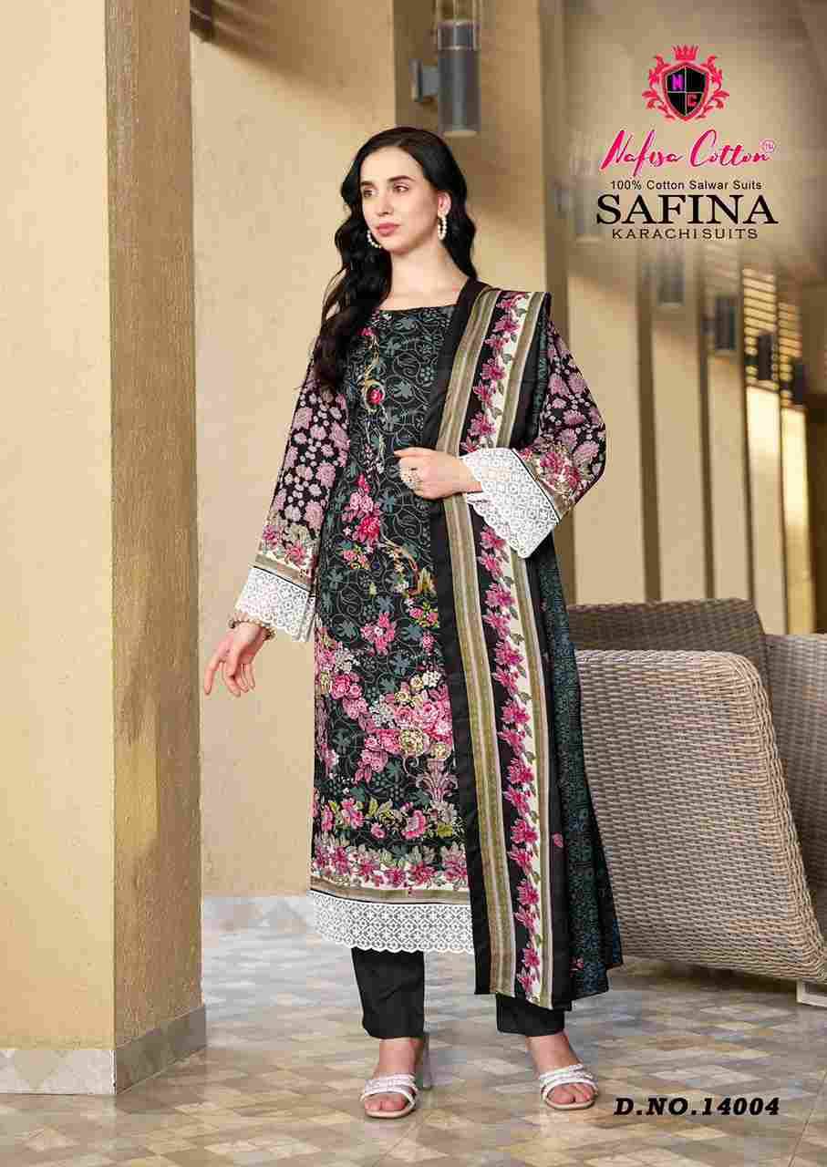 Safina Vol-14 By Nafisa Cotton 14001 To 14006 Series Beautiful Festive Suits Colorful Stylish Fancy Casual Wear & Ethnic Wear Pure Cotton Embroidered Dresses At Wholesale Price