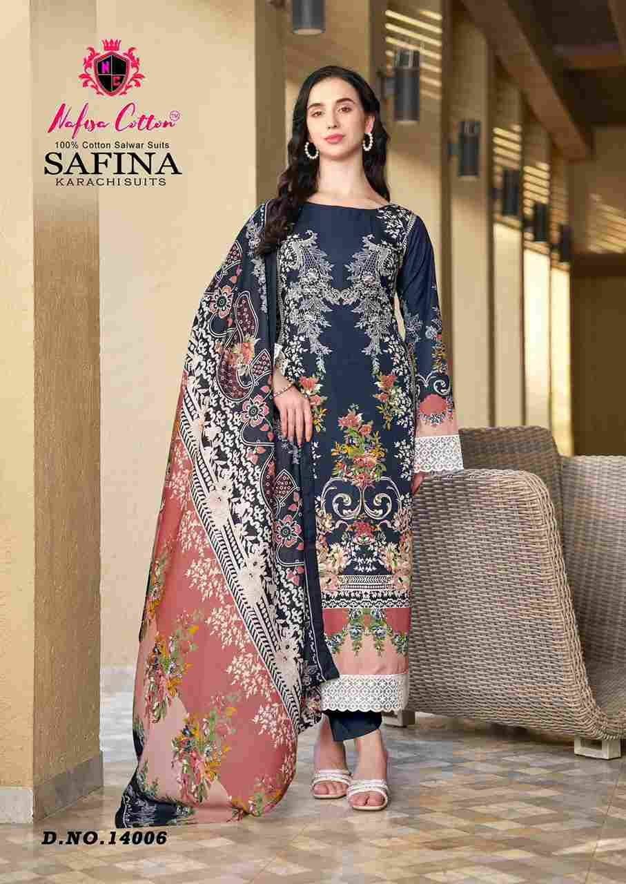 Safina Vol-14 By Nafisa Cotton 14001 To 14006 Series Beautiful Festive Suits Colorful Stylish Fancy Casual Wear & Ethnic Wear Pure Cotton Embroidered Dresses At Wholesale Price