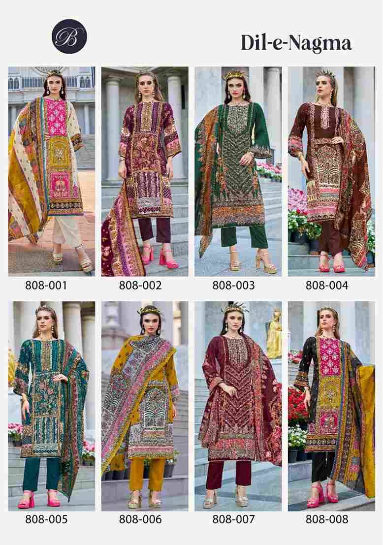 Dil-E-Nagma By Belliza 808-001 To 808-008 Series Beautiful Suits Colorful Stylish Fancy Casual Wear & Ethnic Wear Pure Jam Cotton Dresses At Wholesale Price