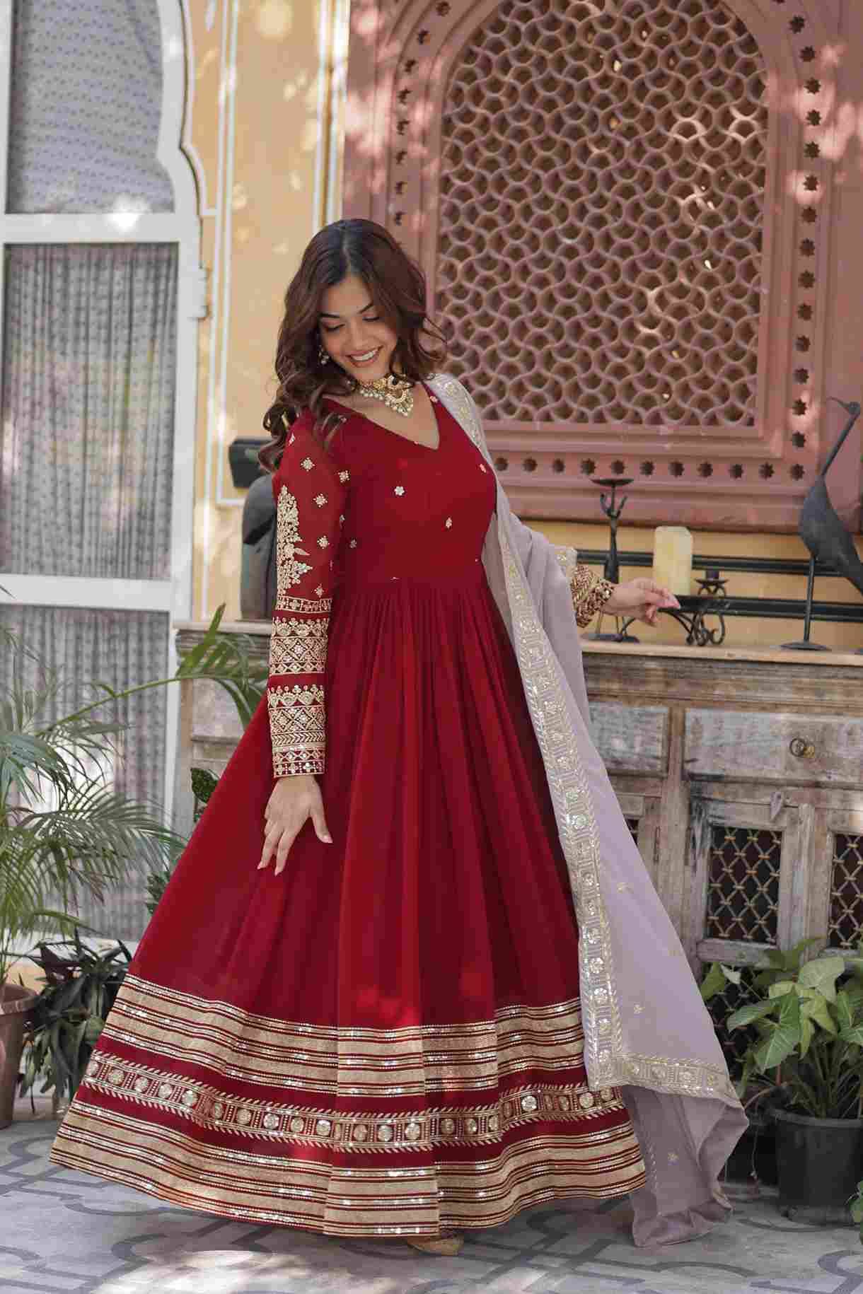 Sf-1029 By Fashid Wholesale Suits Beautiful Fancy Colorful Stylish Party Wear & Occasional Wear Faux Blooming Georgette Gown At Wholesale Price