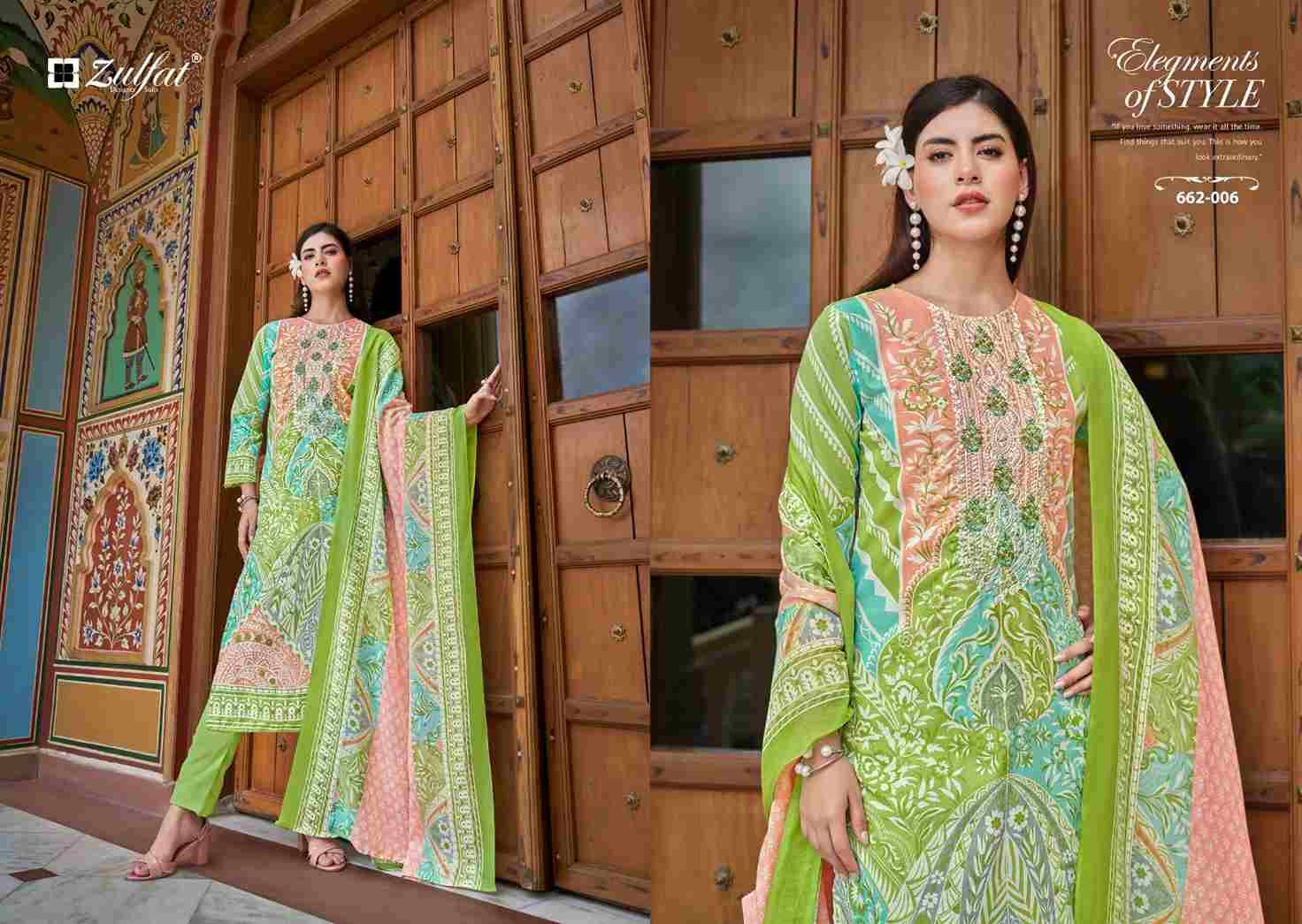 Noor Vol-3 By Zulfat 662-001 To 662-008 Series Beautiful Festive Suits Stylish Fancy Colorful Casual Wear & Ethnic Wear Pure Cotton Print Dresses At Wholesale Price
