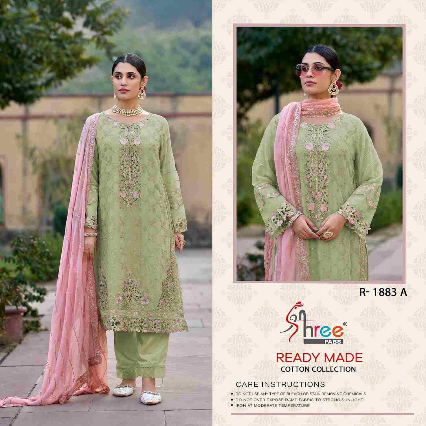 Shree Fabs Hit Design R-1883 Colours By Shree Fabs R-1883-A To R-1883-D Series Designer Pakistani Suits Collection Beautiful Stylish Fancy Colorful Party Wear & Occasional Wear Cambric Cotton Dresses At Wholesale Price