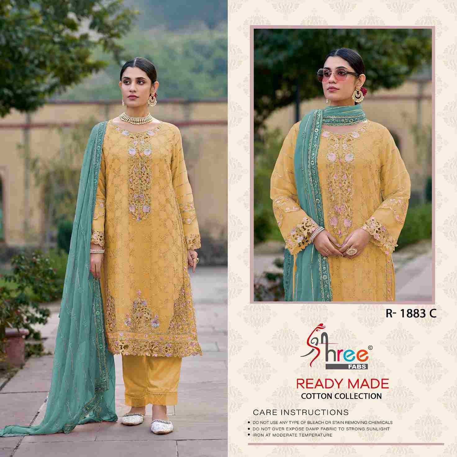 Shree Fabs Hit Design R-1883 Colours By Shree Fabs R-1883-A To R-1883-D Series Designer Pakistani Suits Collection Beautiful Stylish Fancy Colorful Party Wear & Occasional Wear Cambric Cotton Dresses At Wholesale Price