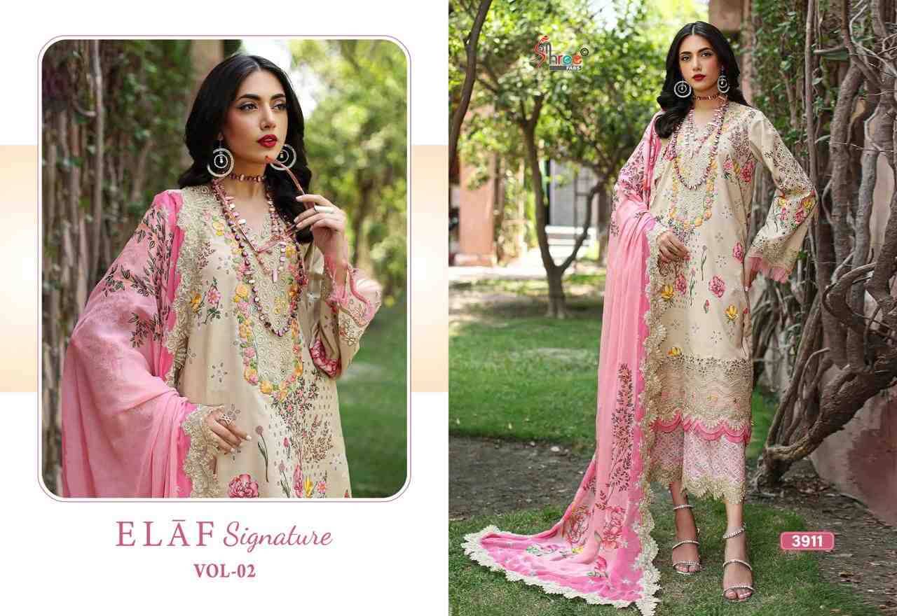 Elaf Signature Vol-2 By Shree Fabs 3911 To 3916 Series Beautiful Pakistani Suits Colorful Stylish Fancy Casual Wear & Ethnic Wear Pure Lawn Cotton Print Dresses At Wholesale Price