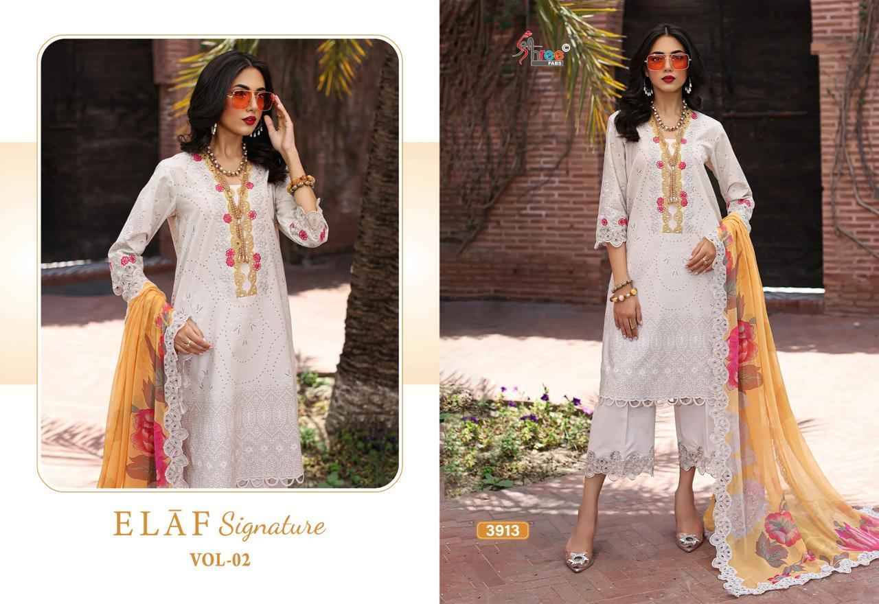 Elaf Signature Vol-2 By Shree Fabs 3911 To 3916 Series Beautiful Pakistani Suits Colorful Stylish Fancy Casual Wear & Ethnic Wear Pure Lawn Cotton Print Dresses At Wholesale Price